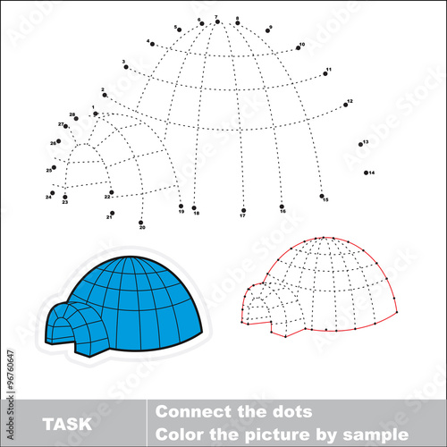 Igloo to be traced. Vector numbers game. 