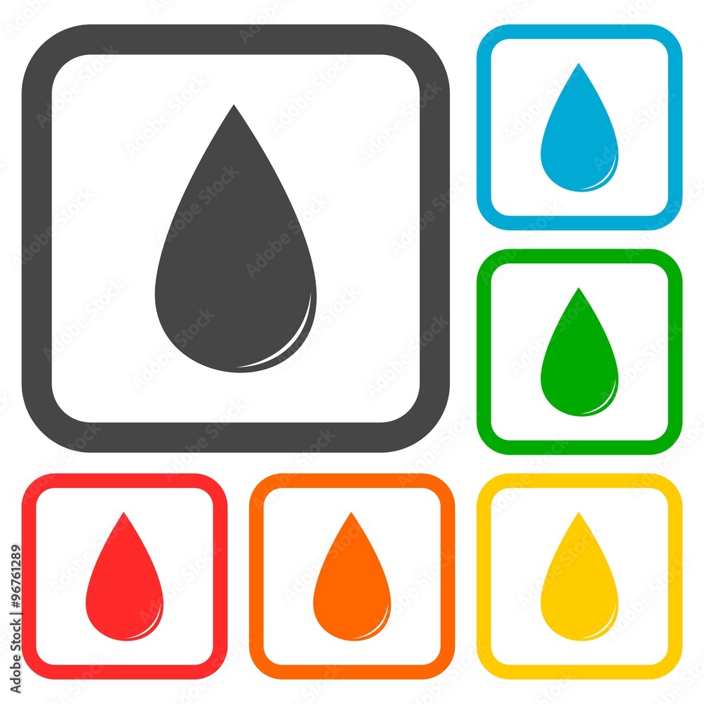 Water drop icons set Water drop icons set