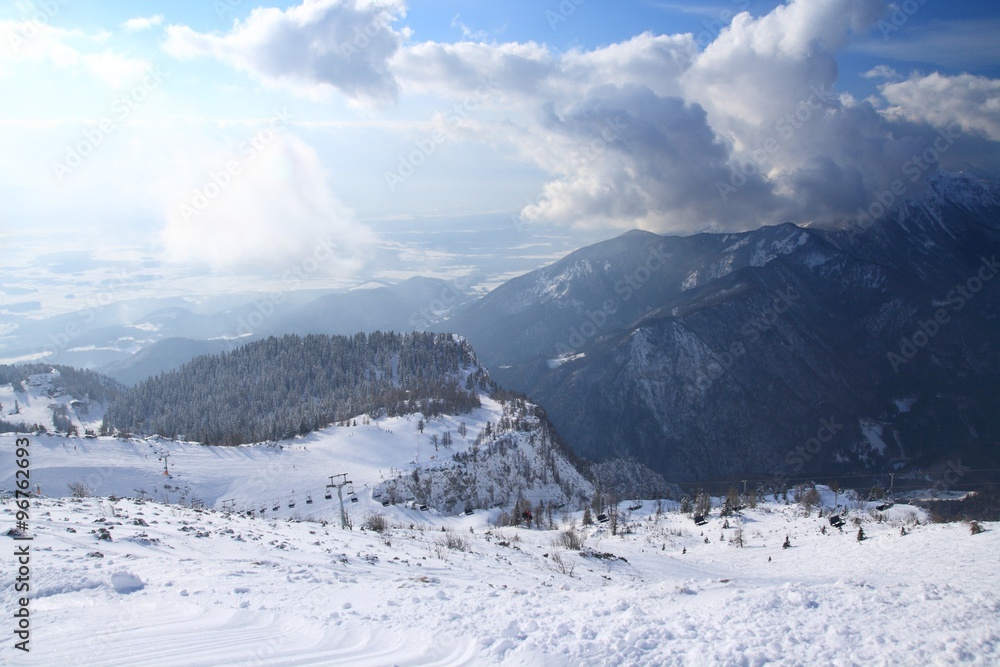 Winter's day in Ski resort Krvavec in Slovenia Winter's day in Ski resort Krvavec in Slovenia