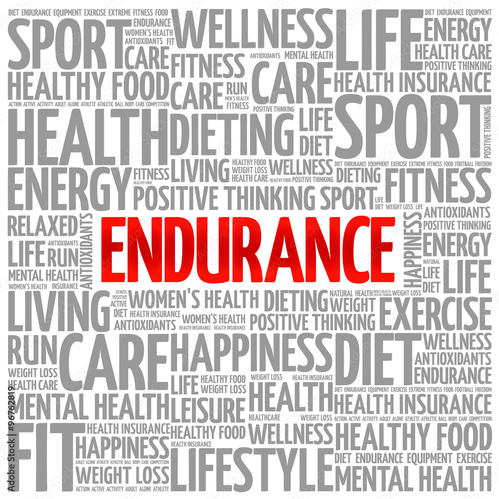 ENDURANCE word cloud background, health concept ENDURANCE word cloud background, health concept