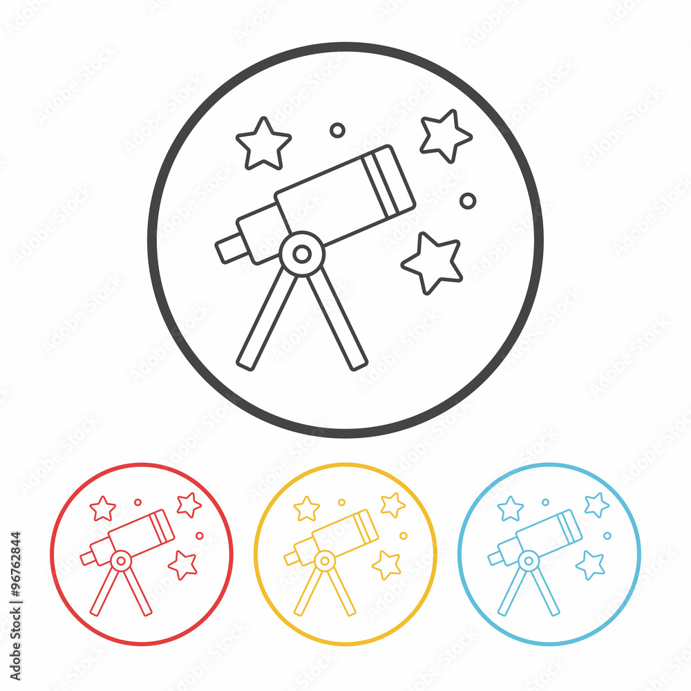 Telescope line icon Telescope line icon