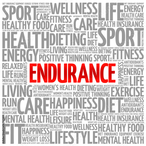 ENDURANCE word cloud background, health concept