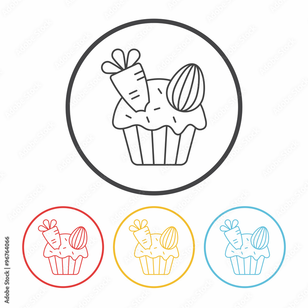 easter cupcake line icon easter cupcake line icon