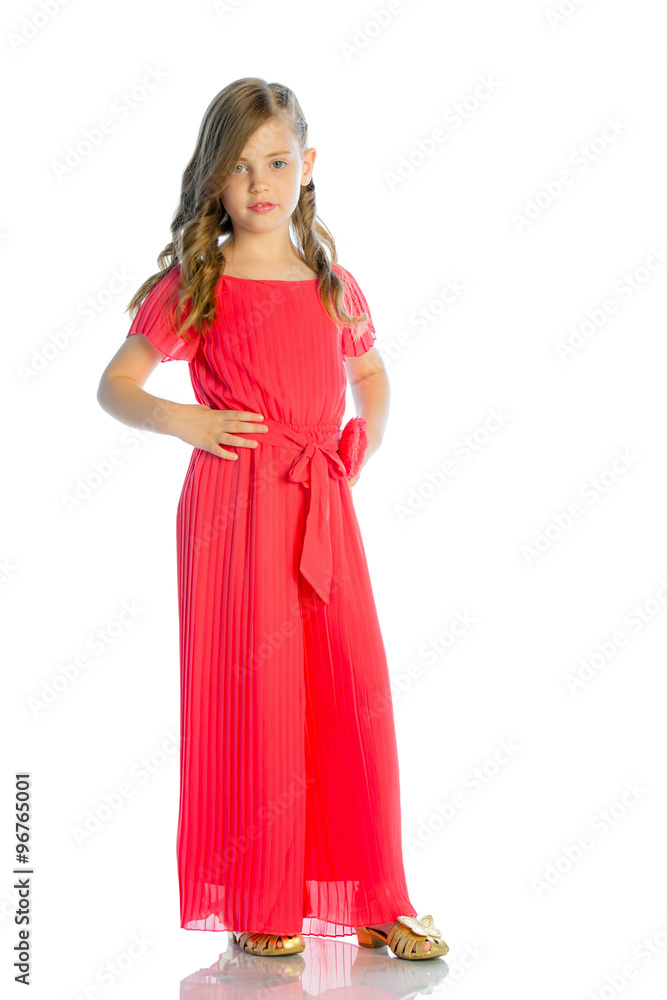 Portrait of a smiling girl looking at the camera. Studio shot, isolated on white Portrait of a smiling girl looking at the camera. Studio shot, isolated on white