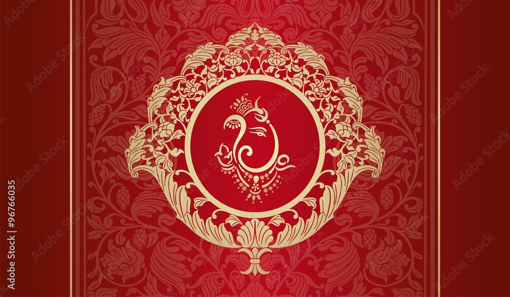 Ganesha, wedding card, royal Rajasthan, India Ganesha, wedding card, royal Rajasthan, India