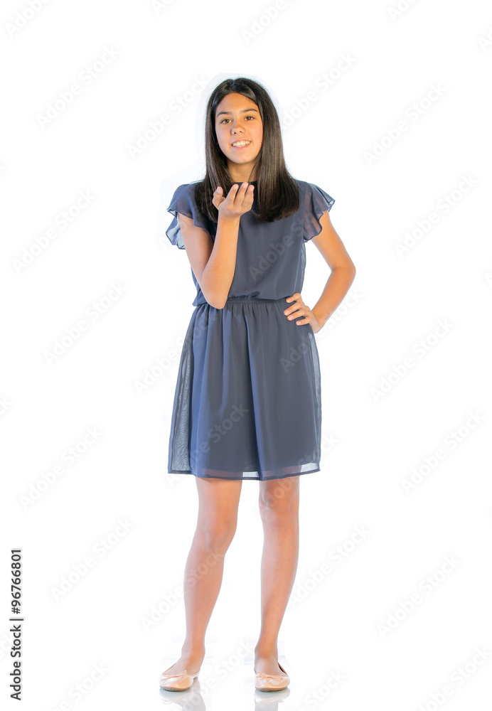 Cheerful teen girl isolated on white background Cheerful teen girl isolated on white background