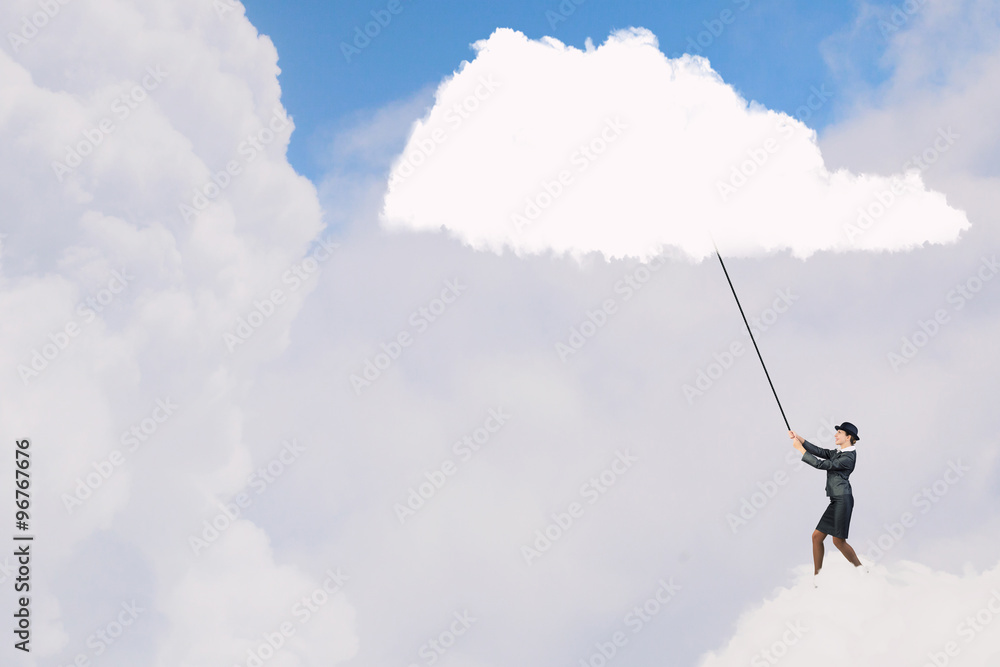 Woman catch cloud Woman catch cloud