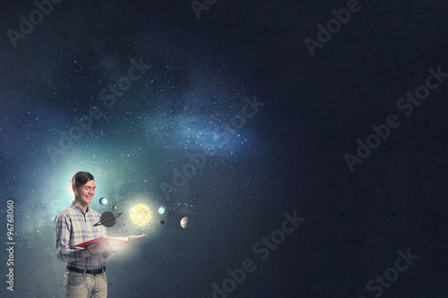 Guy exploring space