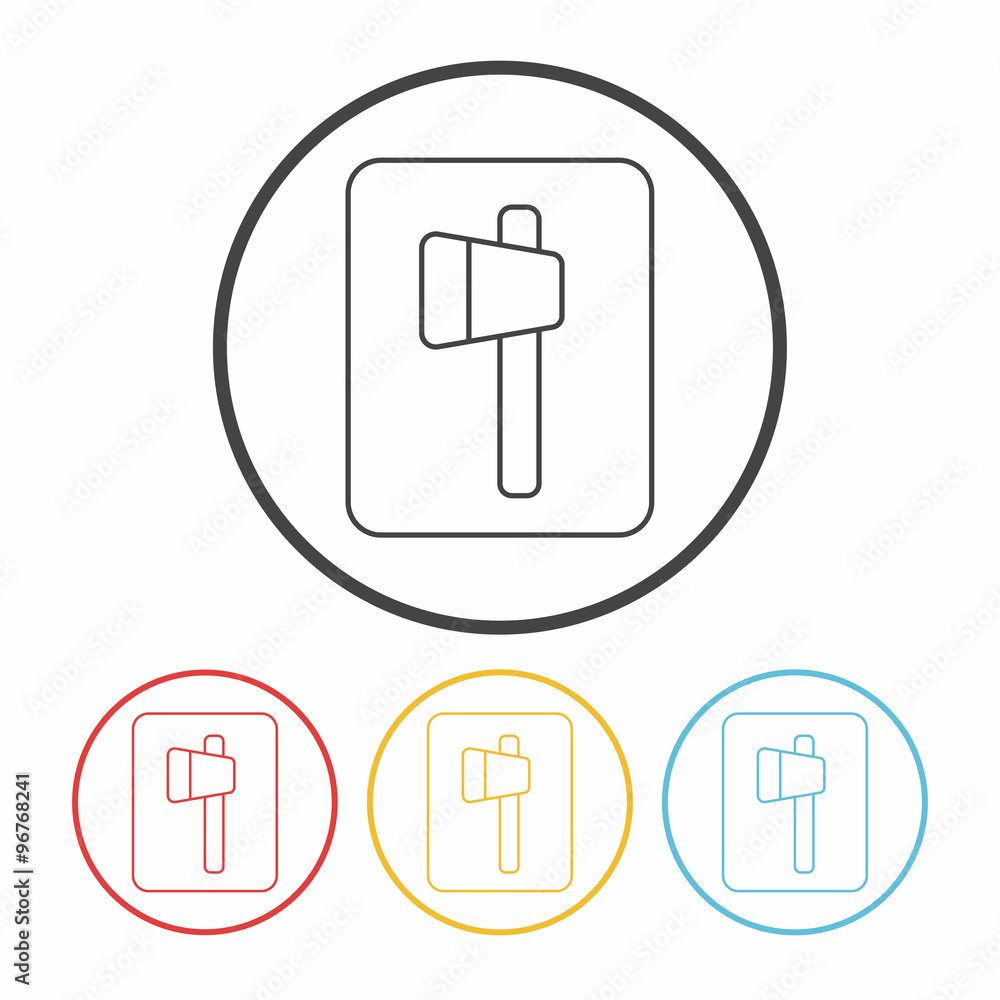Hatchet line icon Hatchet line icon