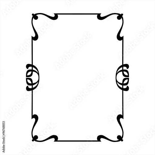 rectangular decorative frame with art Nouveau ornament