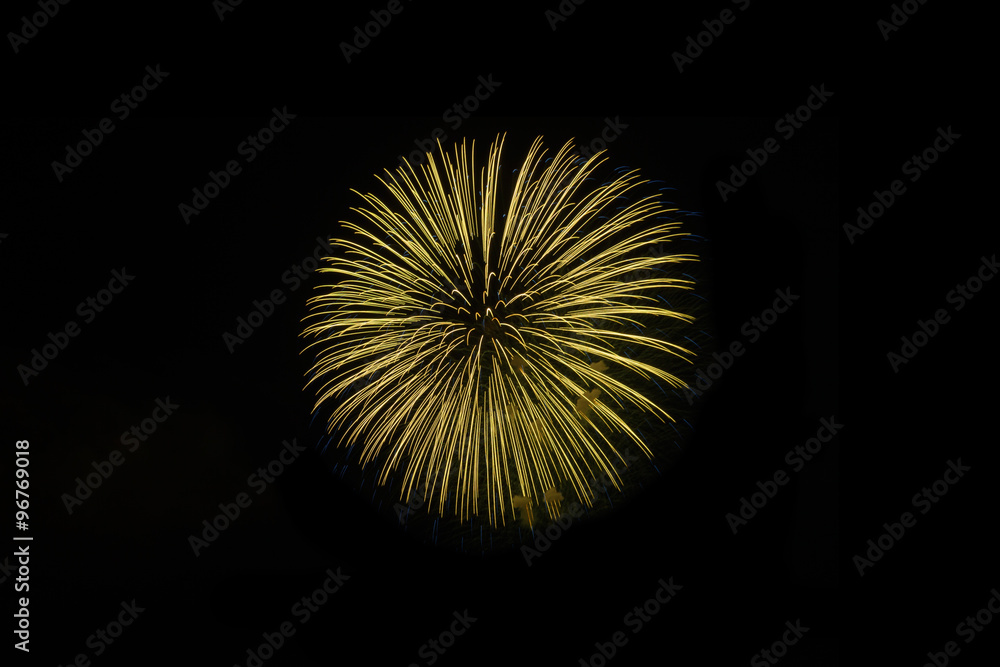 Close-up of Japanese fireworks in Summer Festival, Nagaoka city, Close-up of Japanese fireworks in Summer Festival, Nagaoka city,