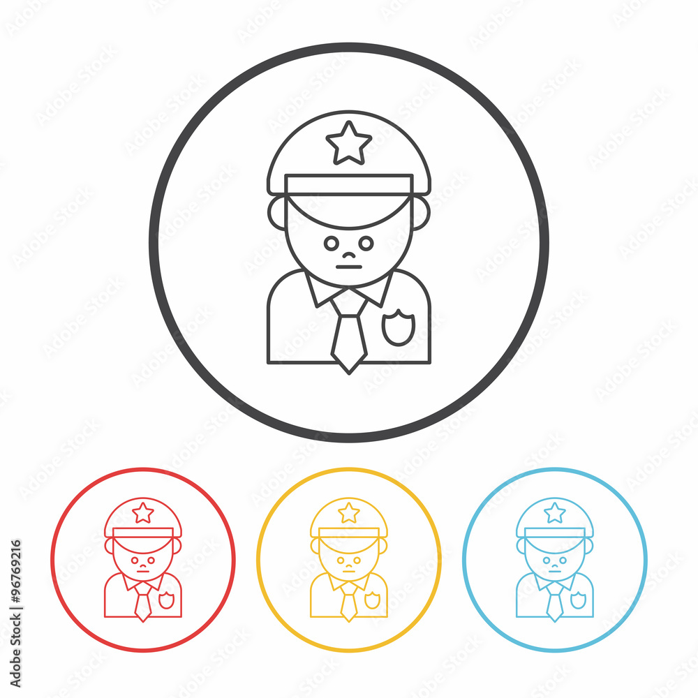 policeman line icon