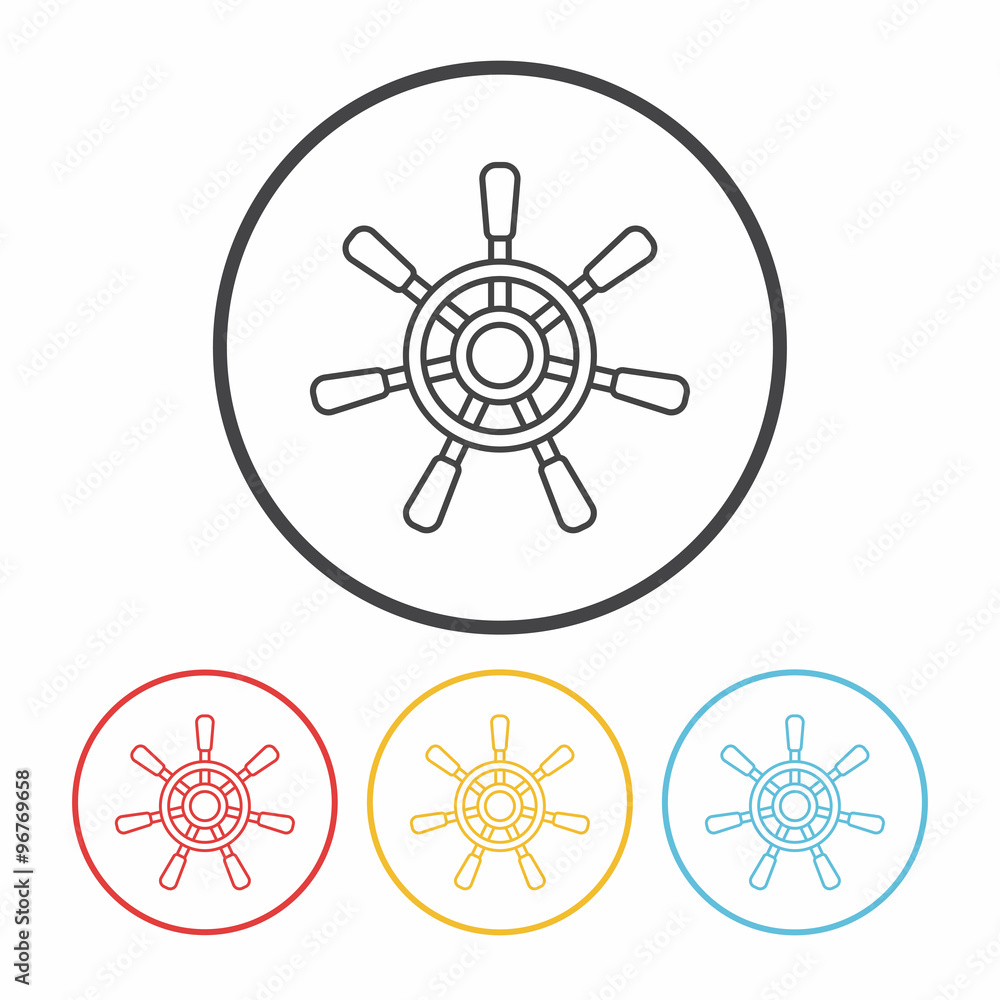 Obraz premium Rudder line icon