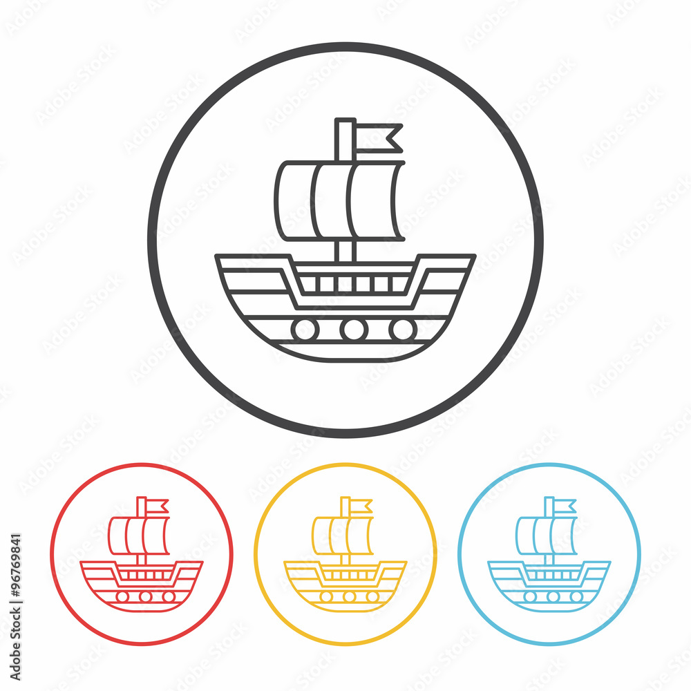 pirate ship line icon pirate ship line icon