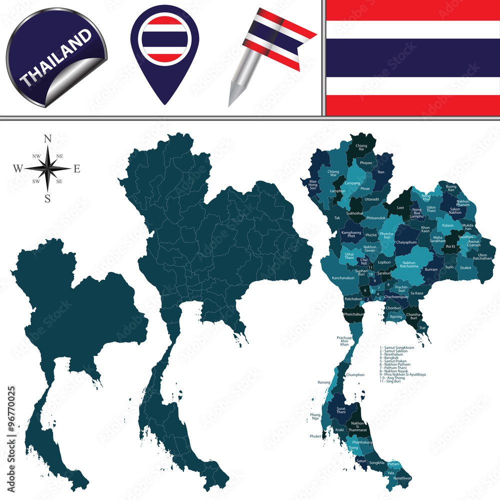 Fototapeta premium Map of Thailand