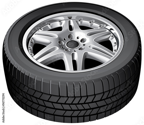 Car wheel isolated