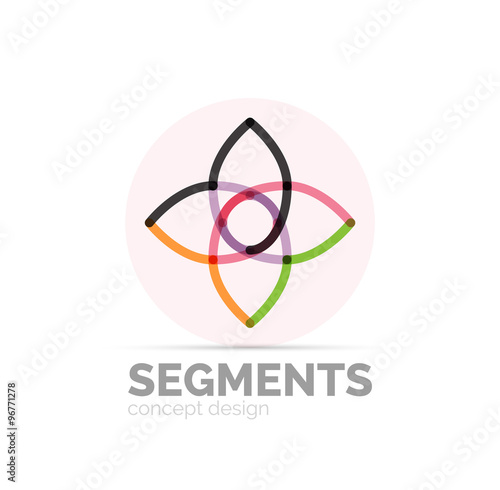 Abstract geometric linear hipster floral icon, frame design, flat style