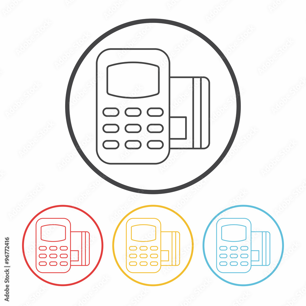 Credit card machine line icon Credit card machine line icon