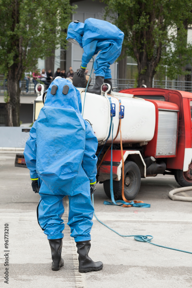 Fototapeta premium Simulation of a chemical accident