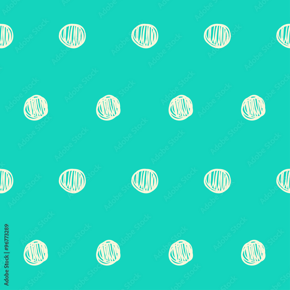 Hand drawn doodle seamless pattern background. Abstract geometric handmade circle shapes isolated on stylish green cover for use in design Hand drawn doodle seamless pattern background. Abstract geometric handmade circle shapes isolated on stylish green cover for use in design