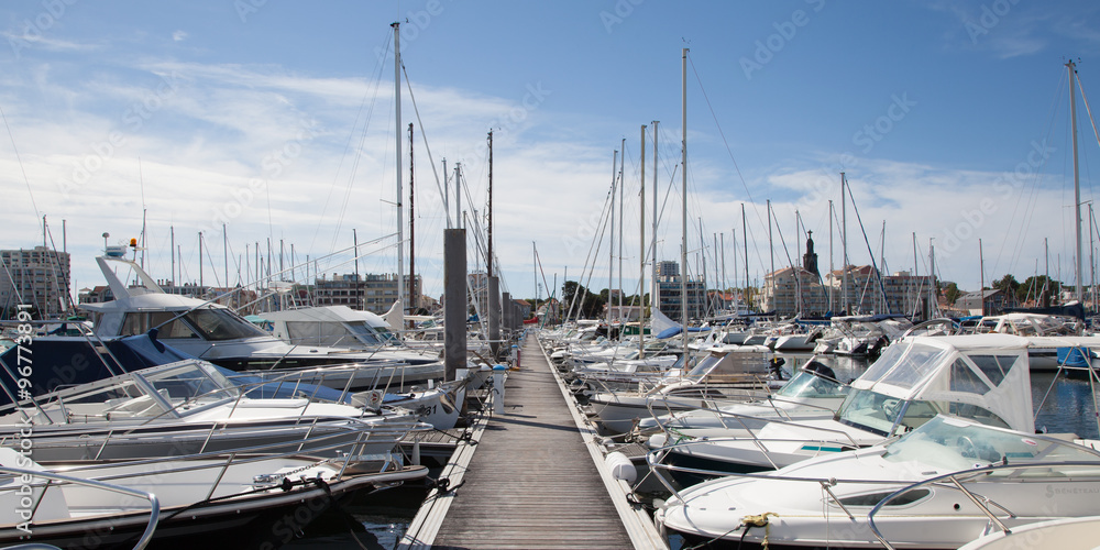The yachts parking in an harbour in France