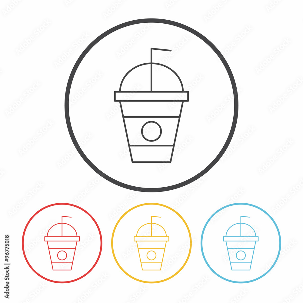 ice coffee line icon ice coffee line icon