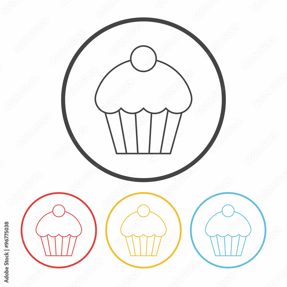 cupcake line icon cupcake line icon