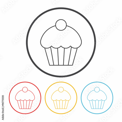cupcake line icon