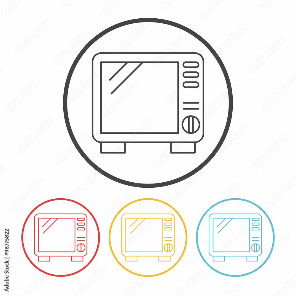 microwave line icon microwave line icon