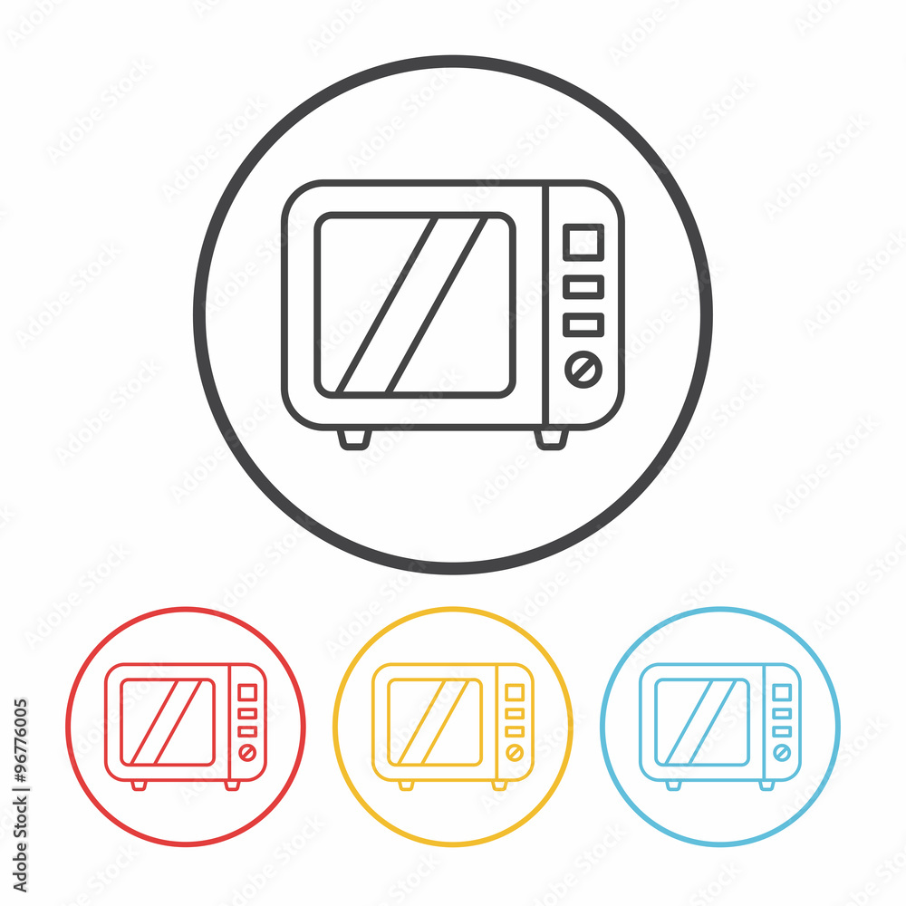 microwave line icon microwave line icon