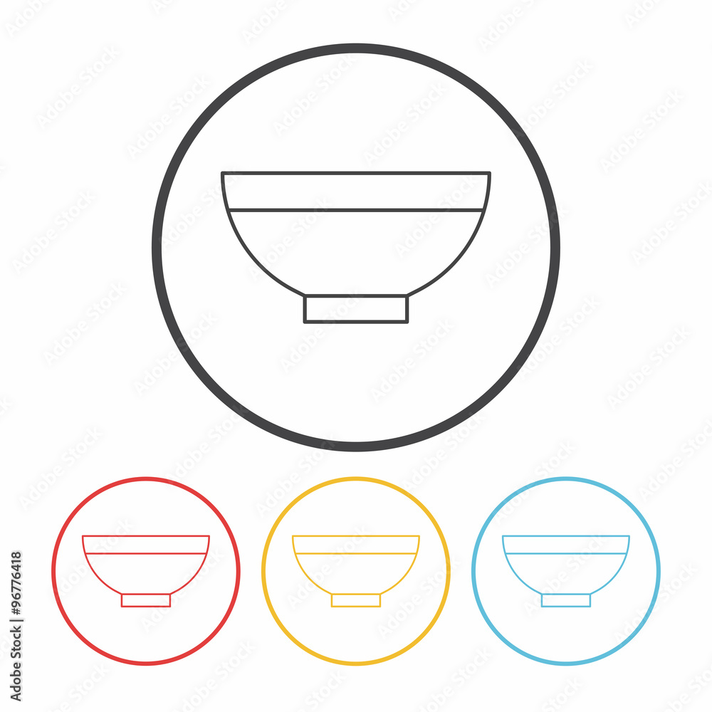 bowl line icon bowl line icon