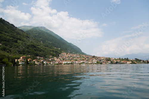 Lake Como seen from above a boat in transit to the Comacina island
