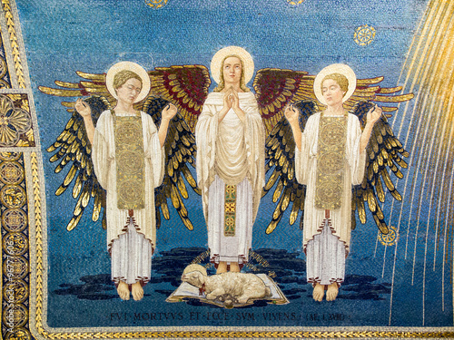 Tableau sur toile Mount Tabor, Israel July 10, 2015: mosaic on the wall of the Chu