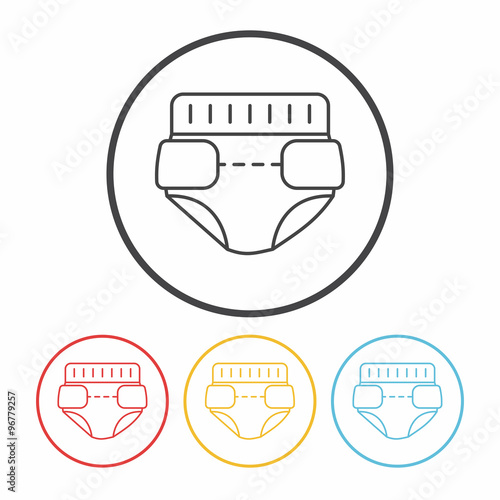 baby diaper line icon