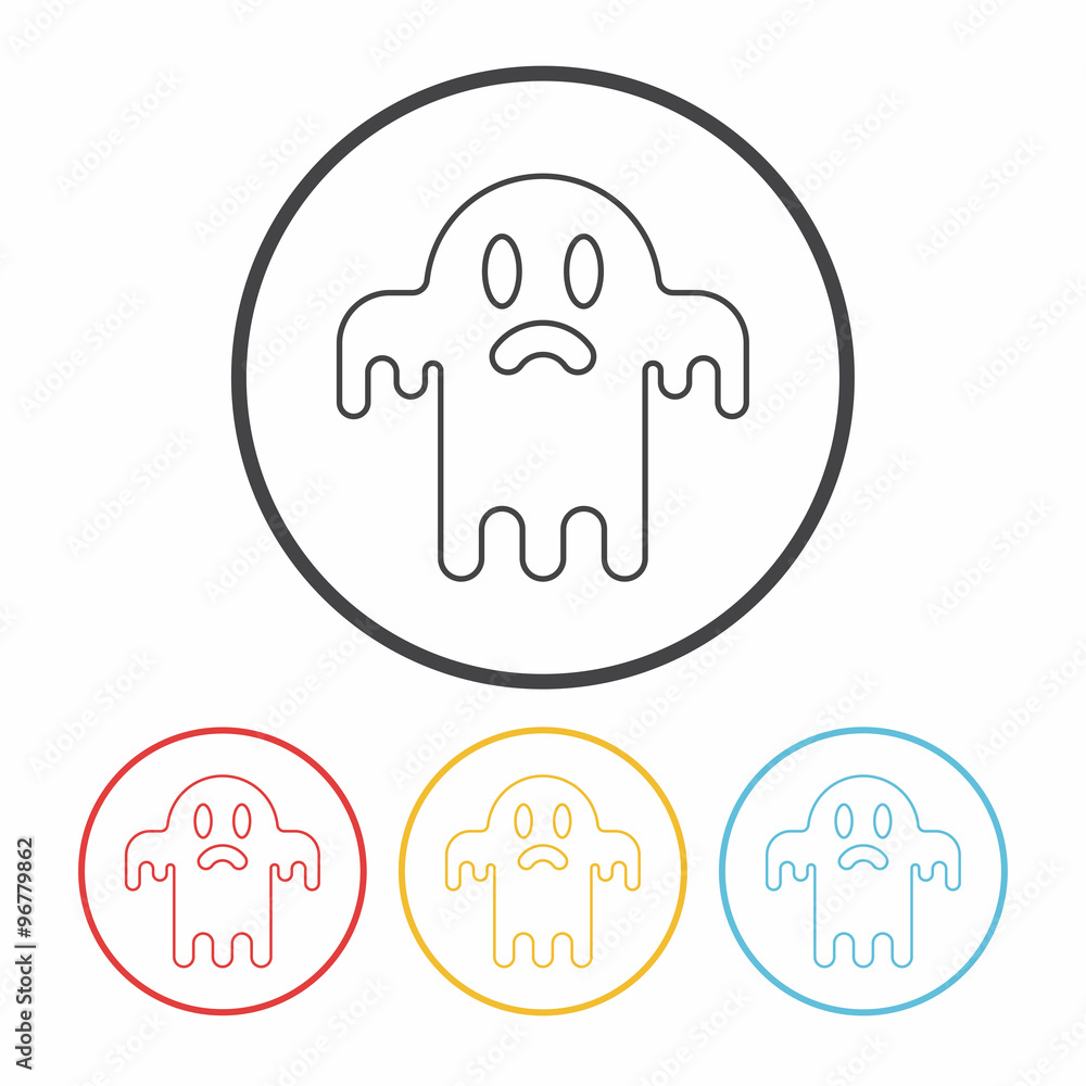 halloween monster line icon
