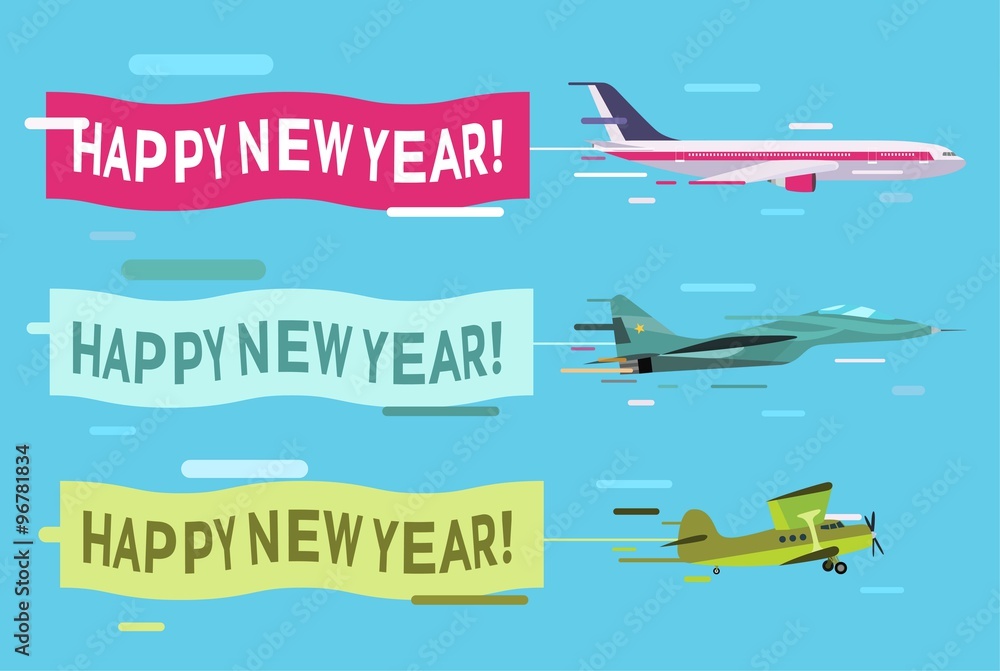 Plane flying with Merry Christmas banners Plane flying with Merry Christmas banners