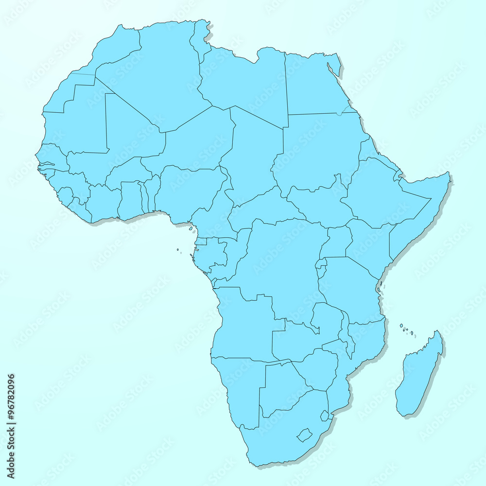 Africa blue map on degraded background vector