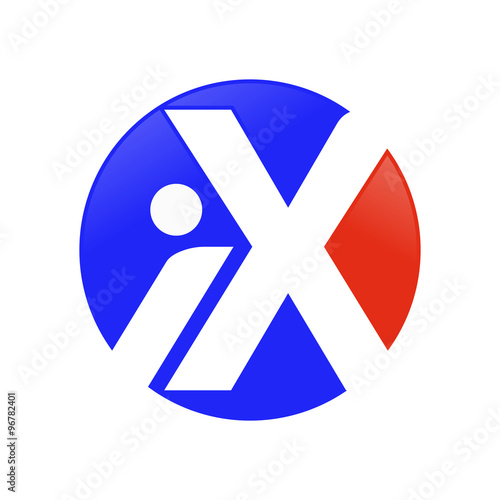Free Download iX Initials Circle Logo Mark - GFXLoad