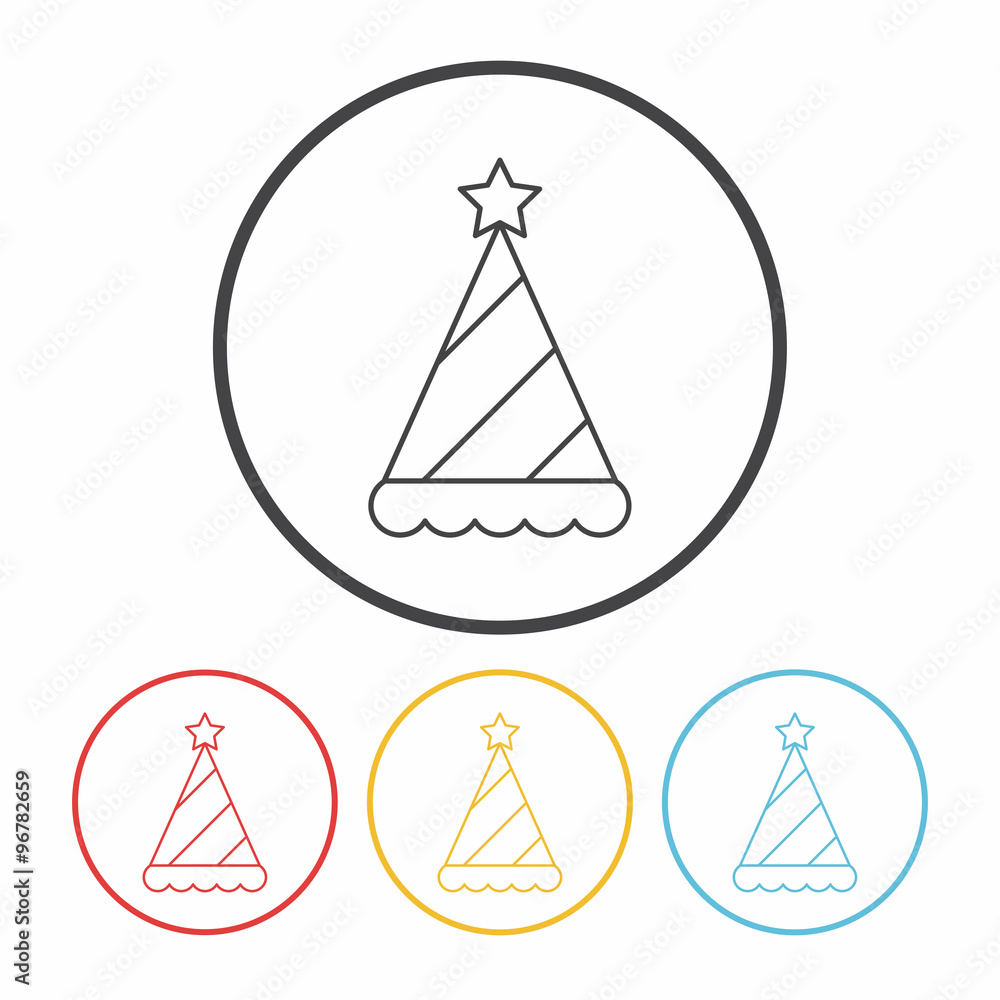 birthday hat line icon birthday hat line icon