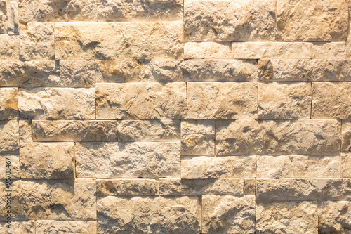 Interior wall made by stone tiles