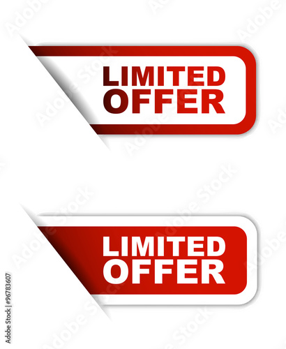 red vector paper element sticker limited offer in two variant
