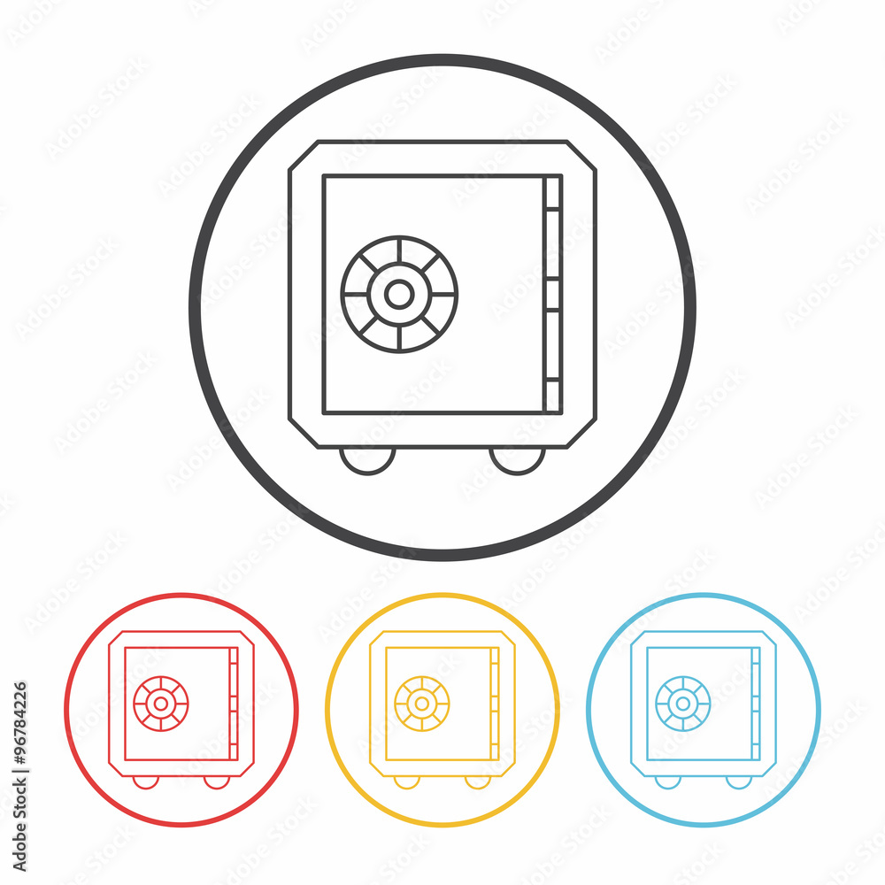 Fototapeta premium money safety box line icon