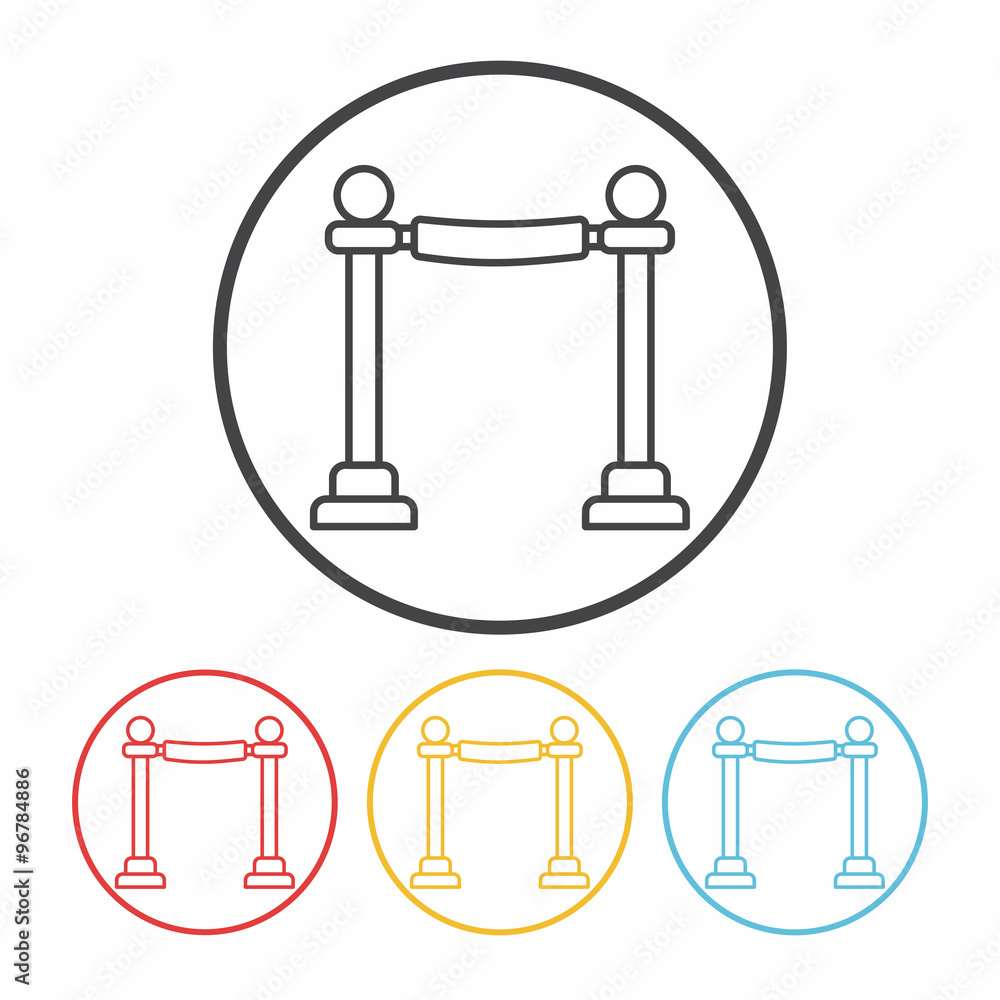 Cinema fence line icon Cinema fence line icon