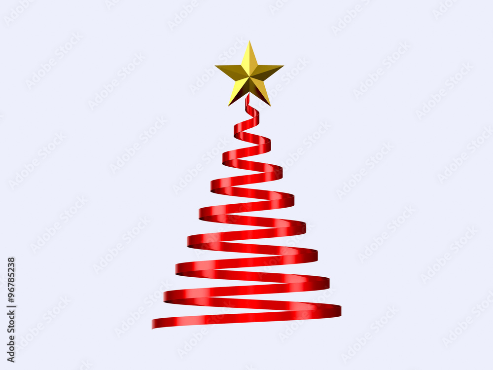 Fototapeta premium Christmas tree illustration on white background