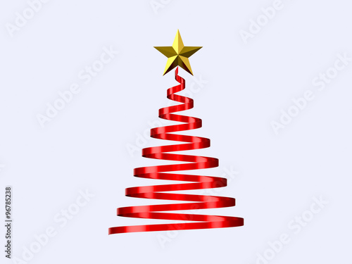 Christmas tree illustration on white background