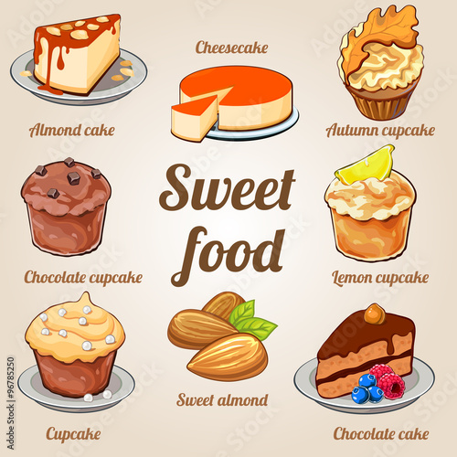 Eight delicious cakes and cupcakes in one set