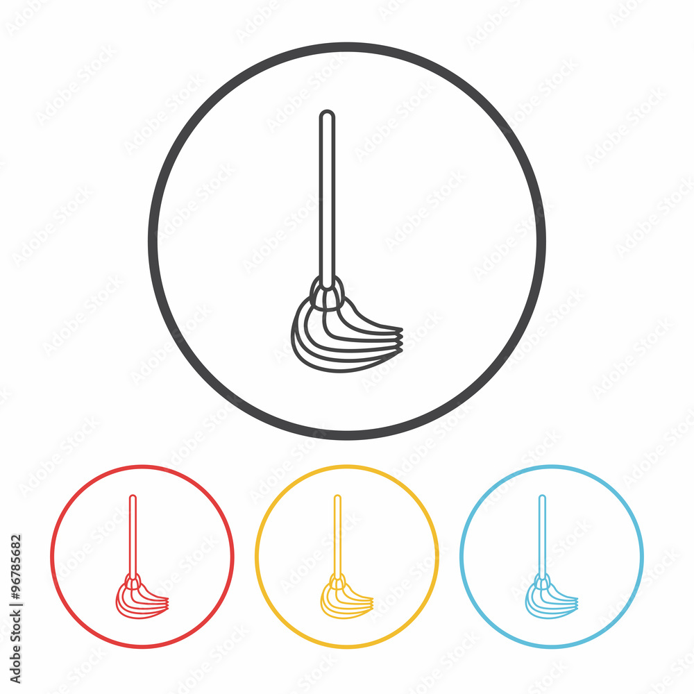 cleaning brush line icon cleaning brush line icon