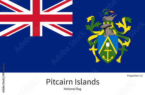 National flag of Pitcairn Islands with correct proportions, element, colors