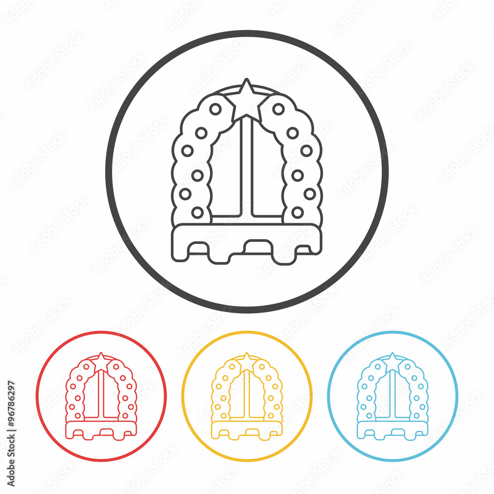 Christmas window line icon Christmas window line icon