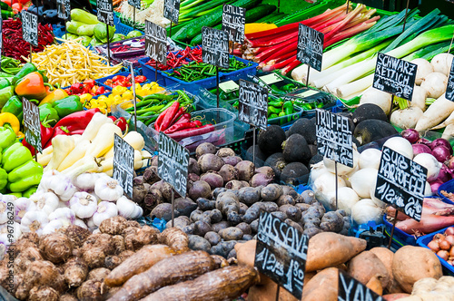 Photography Vegetables stall at market